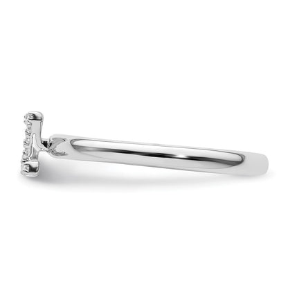 14K Weißgold Stapelbar Diamant Initiale Z Größe 7 Ring
