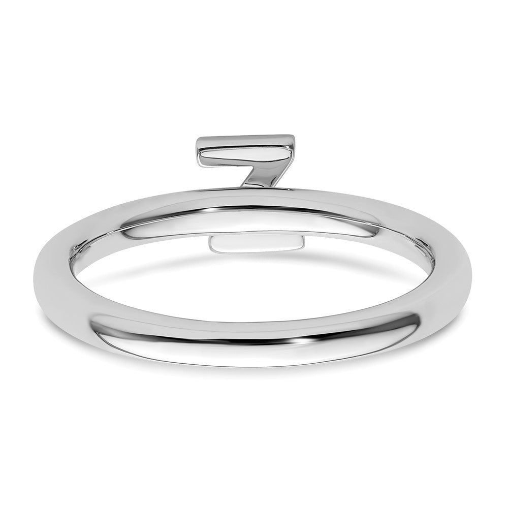 14K Weißgold Stapelbar Diamant Initiale Z Größe 7 Ring