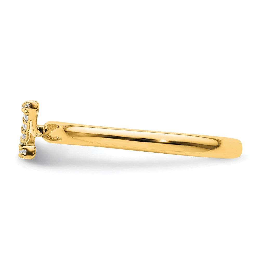 14K Gelbgold Stapelbar Diamant Initiale Z Größe 7 Ring