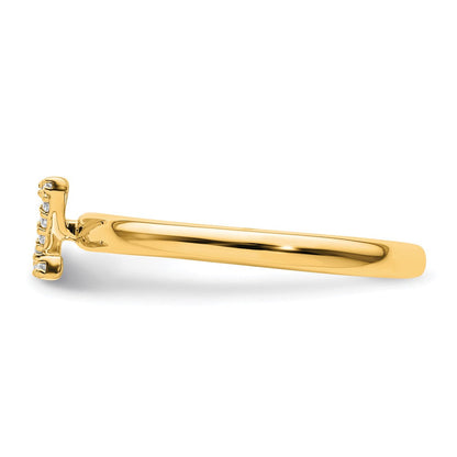14K Gelbgold Stapelbar Diamant Initiale Z Größe 7 Ring