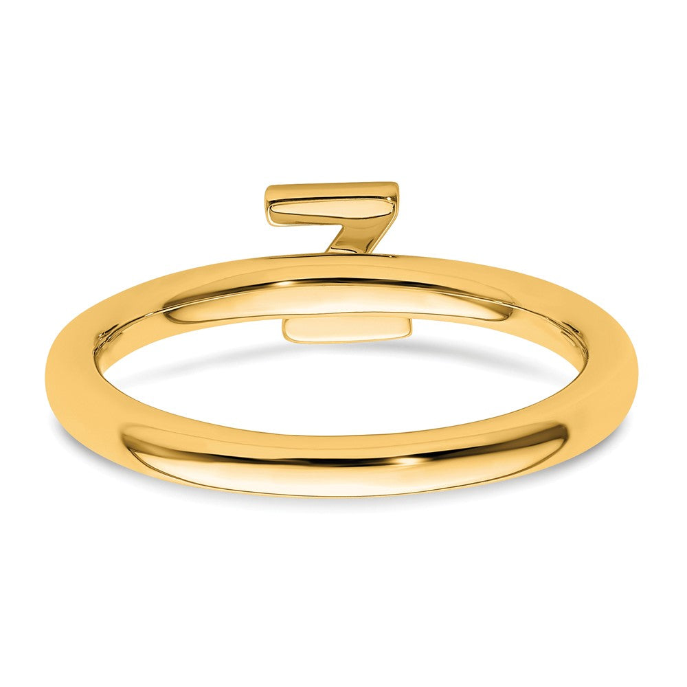 14K Gelbgold Stapelbar Diamant Initiale Z Größe 7 Ring