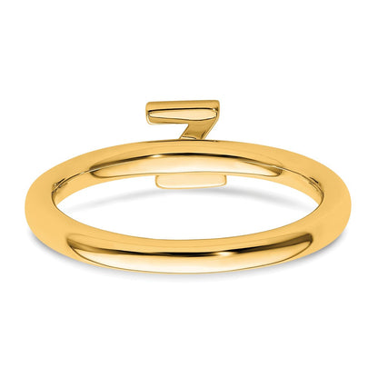14K Gelbgold Stapelbar Diamant Initiale Z Größe 7 Ring