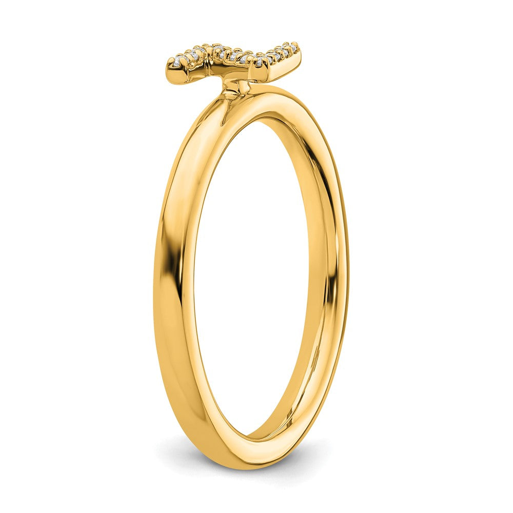 14K Gelbgold Stapelbar Diamant Initiale Z Größe 7 Ring