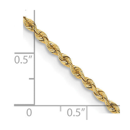 14K Gelbgold 20 Zoll 2.55mm Silky Quintuple Kordel mit Fantasie Karabinerverschluss Halskette