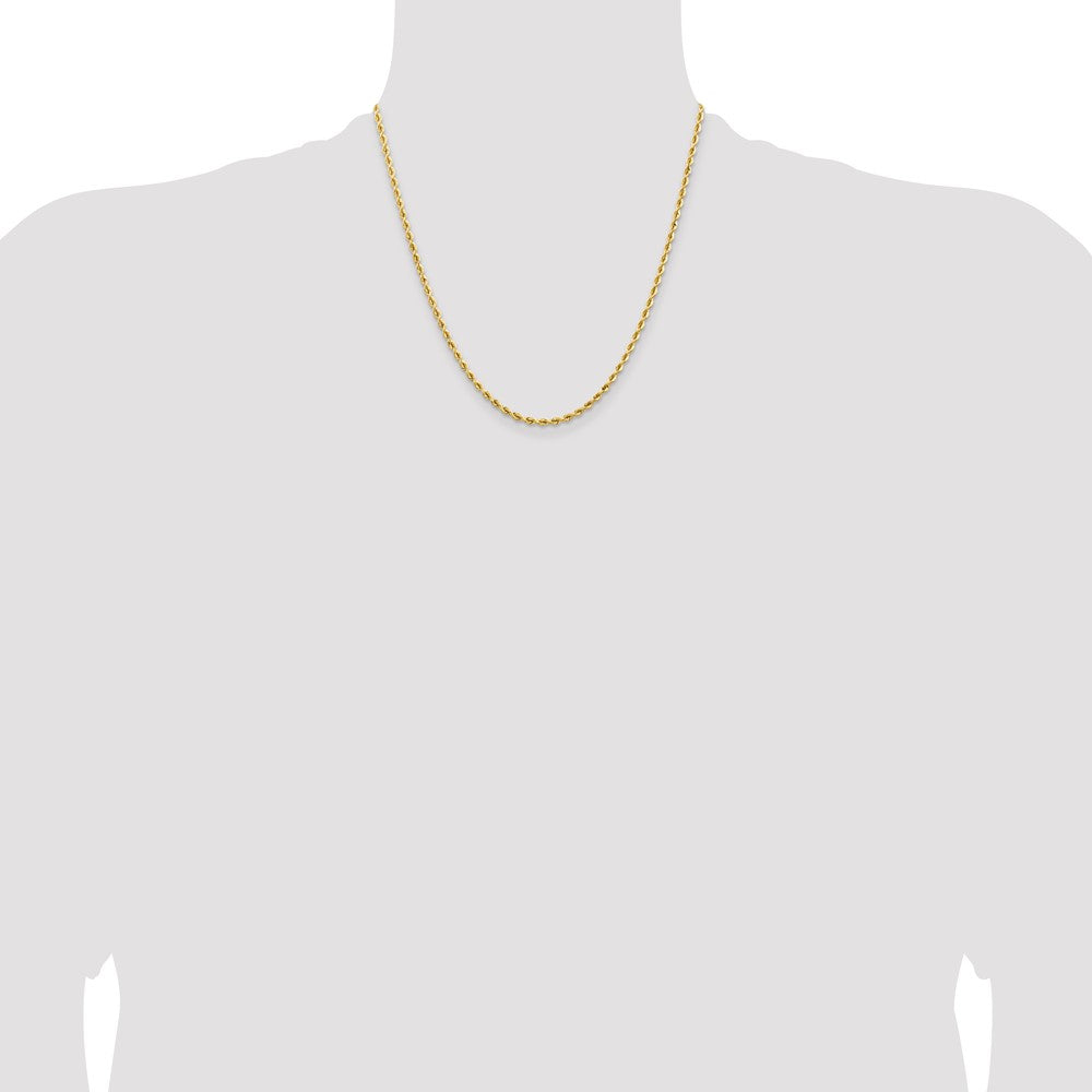 14K Gelbgold 20 Zoll 2.55mm Silky Quintuple Kordel mit Fantasie Karabinerverschluss Halskette