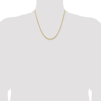 14K Gelbgold 20 Zoll 2.55mm Silky Quintuple Kordel mit Fantasie Karabinerverschluss Halskette