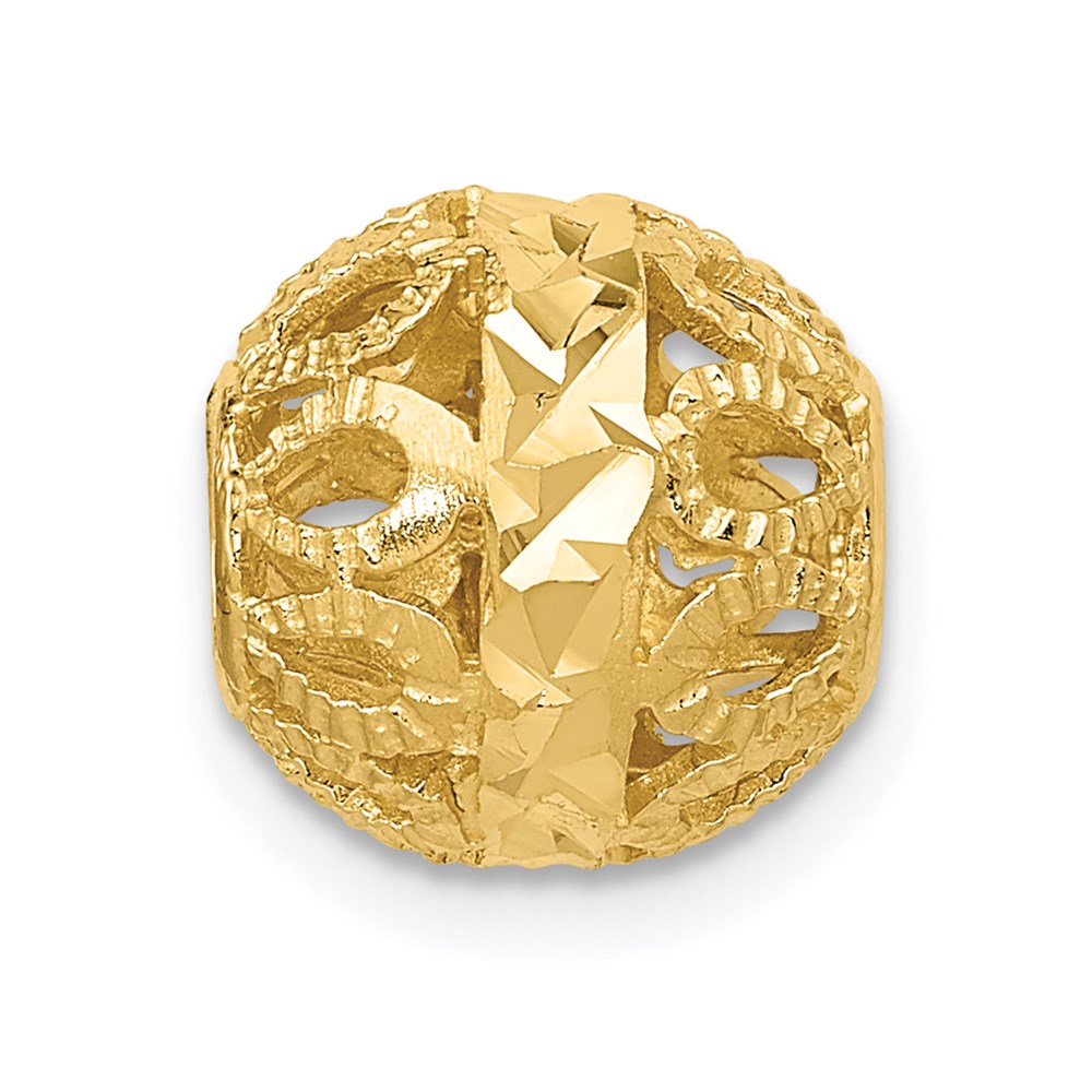 14K Gelbgold Diamantiert Kugel Kette Anhänger