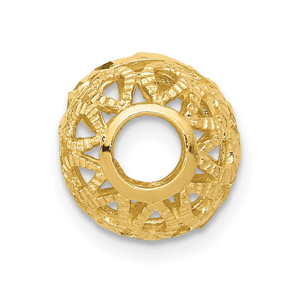 14K Gelbgold Diamantiert Kugel Kette Anhänger