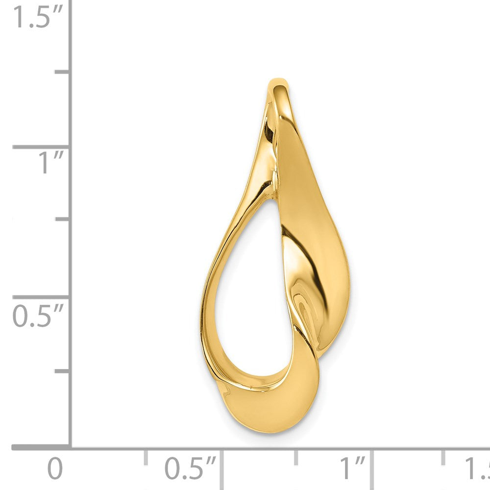 14K Gelbgold Passt Up To 3mm Normal, 6mm Fantasie Wendbar Omega Anhänger