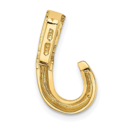 14K Gelbgold Passt Up To 6mm Normal, 8mm Fantasie Wendbar Omega Anhänger