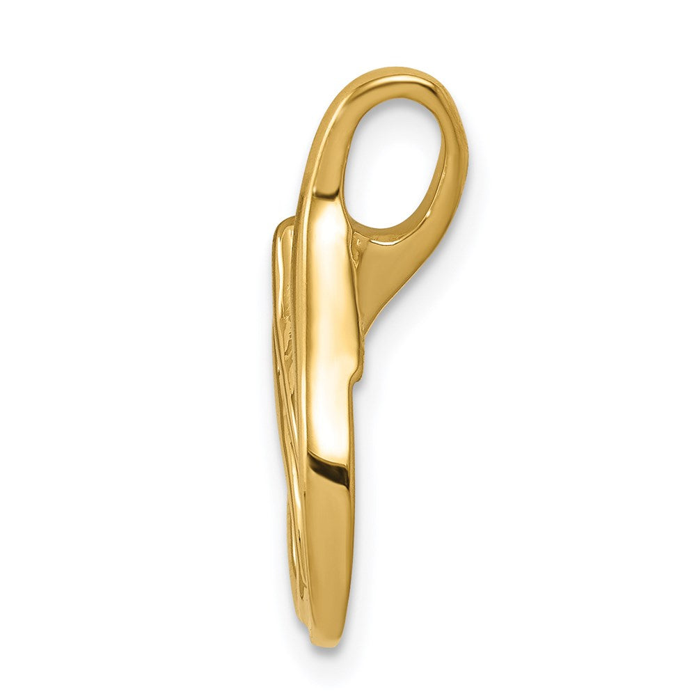 14K Gelbgold Passt Up To 2mm Normal, 4mm Fantasie Wendbar Omega Anhänger