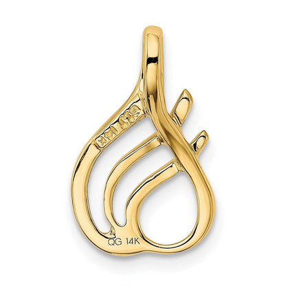 14K Gelbgold Passt Up To 2mm Normal, 4mm Fantasie Wendbar Omega Anhänger