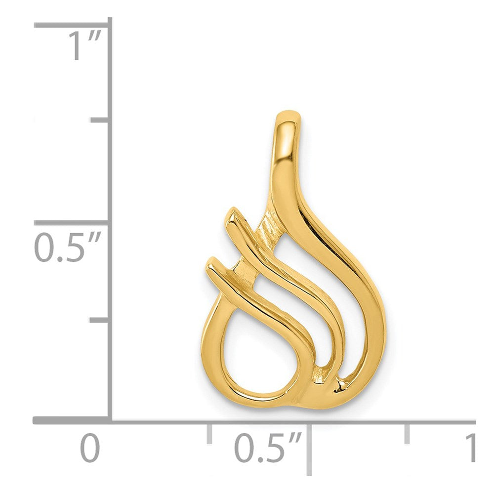 14K Gelbgold Passt Up To 2mm Normal, 4mm Fantasie Wendbar Omega Anhänger