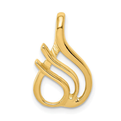 14K Gelbgold Passt Up To 2mm Normal, 4mm Fantasie Wendbar Omega Anhänger