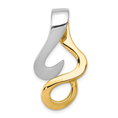 14K Bicolor Wendbar Fantasie Omega Anhänger