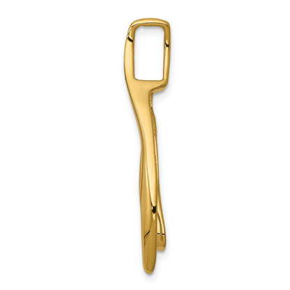 14K Gelbgold Passt Up To 4mm Normal & 6mm Fantasie/reversible Fantasie Omega Anhänger
