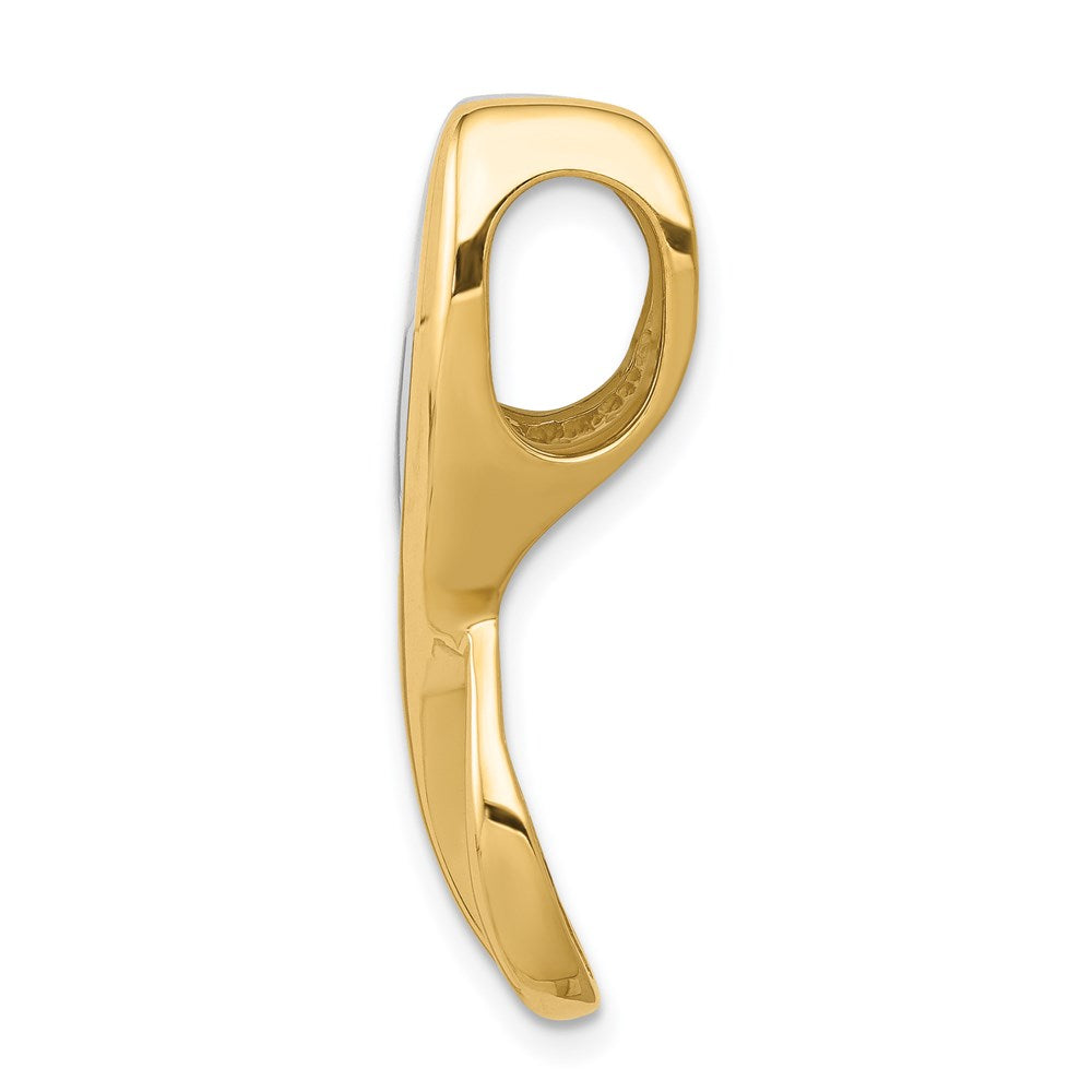 14K Bicolor Passt Up To 6mm Reg/fancy/reversible Omega Anhänger