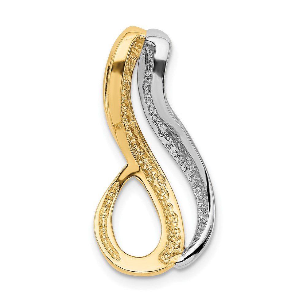 14K Bicolor Passt Up To 6mm Reg/fancy/reversible Omega Anhänger