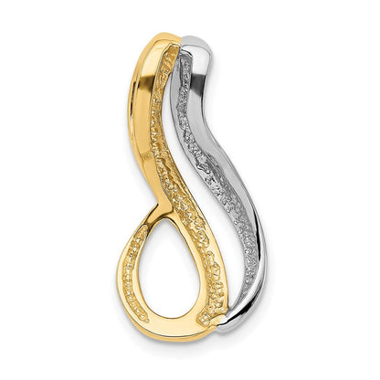 14K Bicolor Passt Up To 6mm Reg/fancy/reversible Omega Anhänger