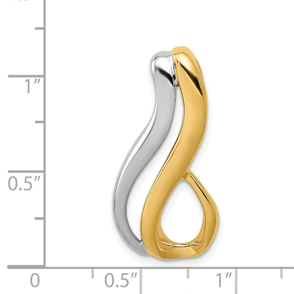 14K Bicolor Passt Up To 6mm Reg/fancy/reversible Omega Anhänger