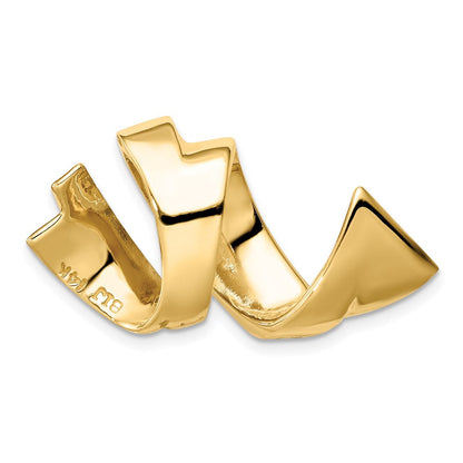 14K Gelbgold Passt Up To 8mm Normal, 10mm Fantasie Wendbar Omega Anhänger