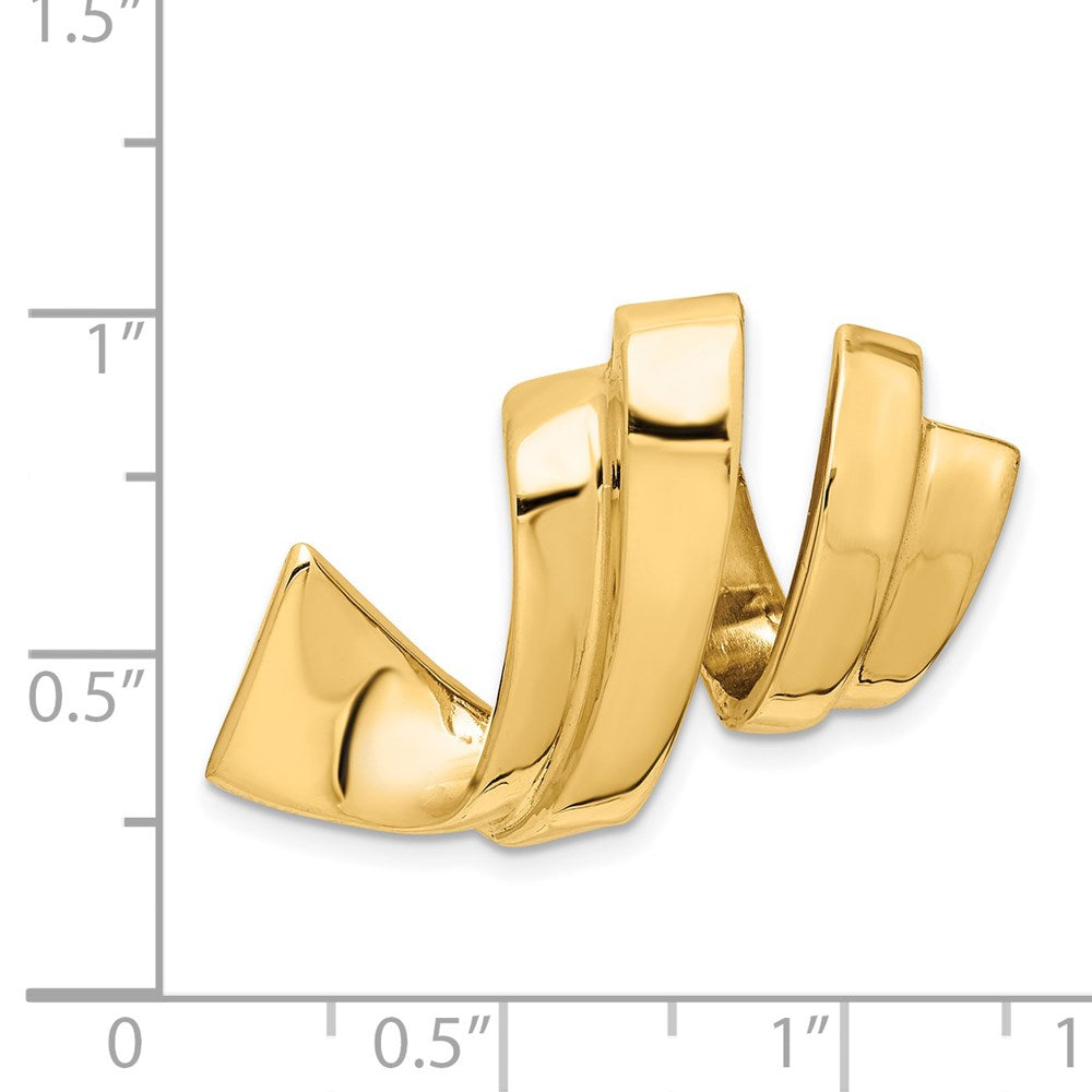 14K Gelbgold Passt Up To 8mm Normal, 10mm Fantasie Wendbar Omega Anhänger