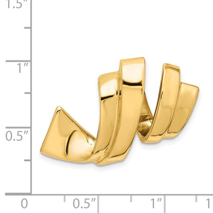 14K Gelbgold Passt Up To 8mm Normal, 10mm Fantasie Wendbar Omega Anhänger