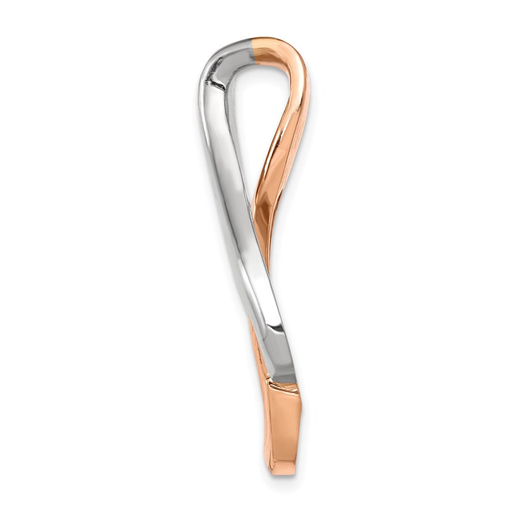 14K Bicolor 14kw & Rose Omega Anhänger Passt Up To 4mm Normal, 6mm Fantasie