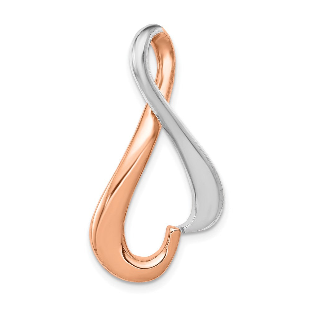 14K Bicolor 14kw & Rose Omega Anhänger Passt Up To 4mm Normal, 6mm Fantasie