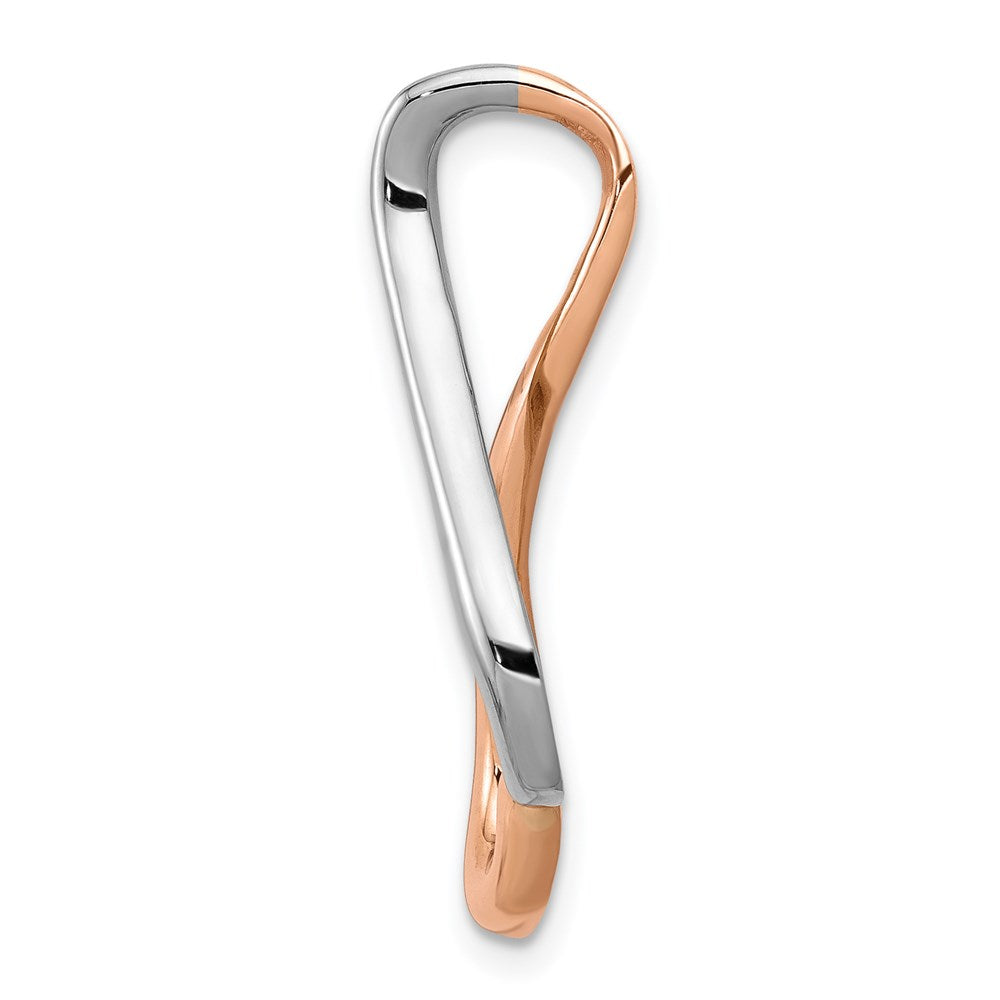 14K Bicolor 14kw und Rose Omega Anhänger Passt Up To 4mm Normal, 6mm Fantasie