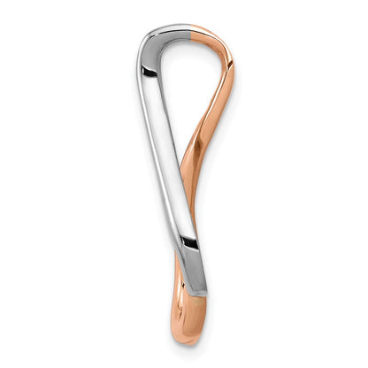 14K Bicolor 14kw und Rose Omega Anhänger Passt Up To 4mm Normal, 6mm Fantasie