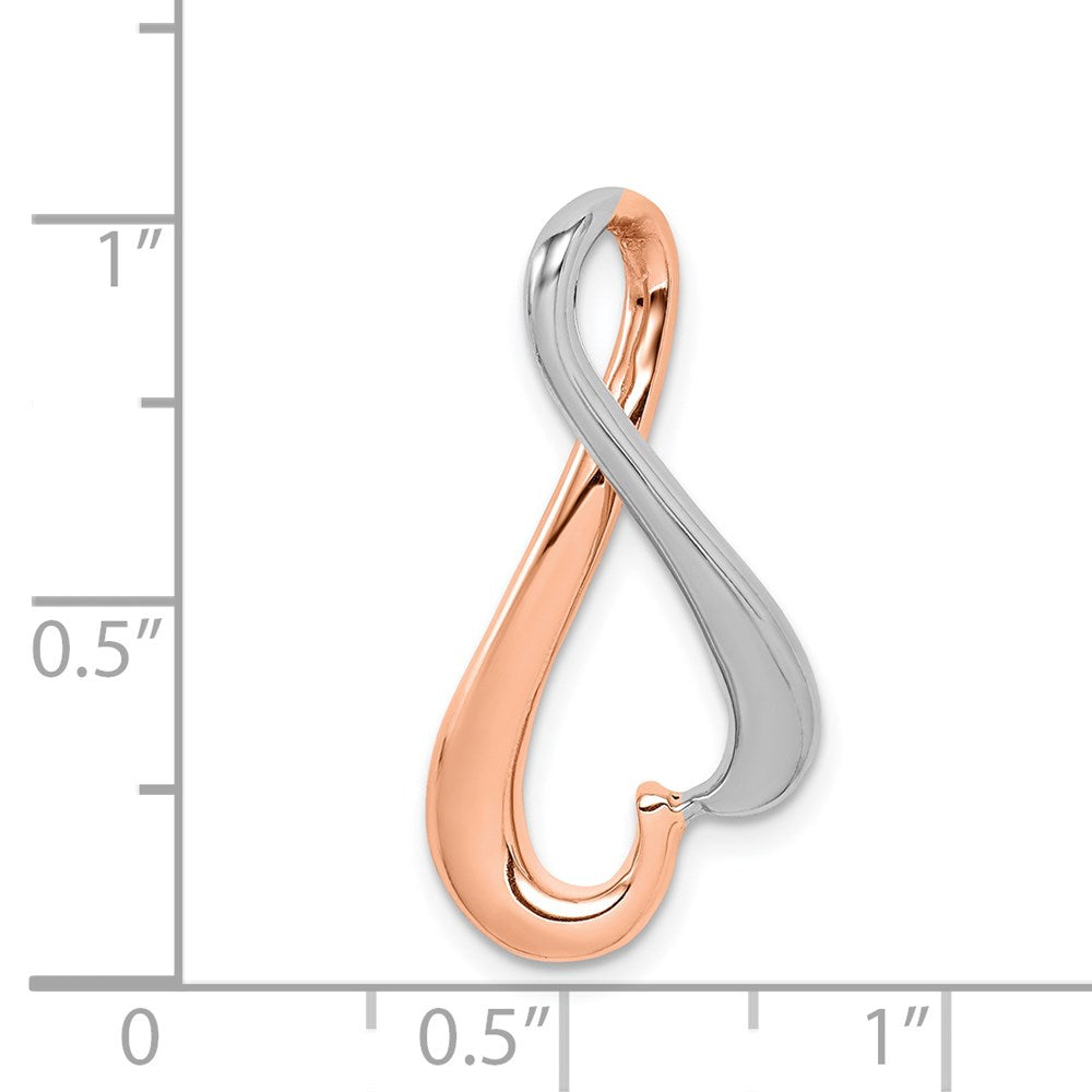 14K Bicolor 14kw und Rose Omega Anhänger Passt Up To 4mm Normal, 6mm Fantasie