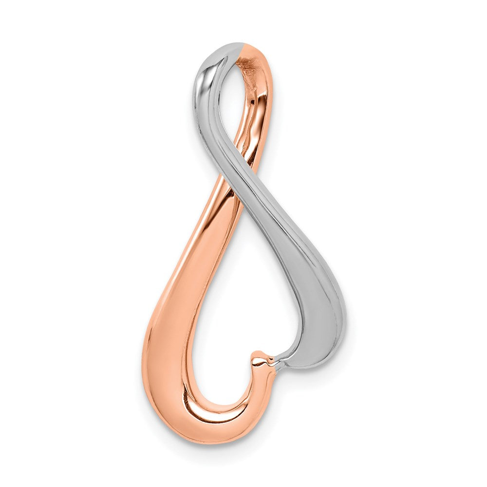 14K Bicolor 14kw und Rose Omega Anhänger Passt Up To 4mm Normal, 6mm Fantasie