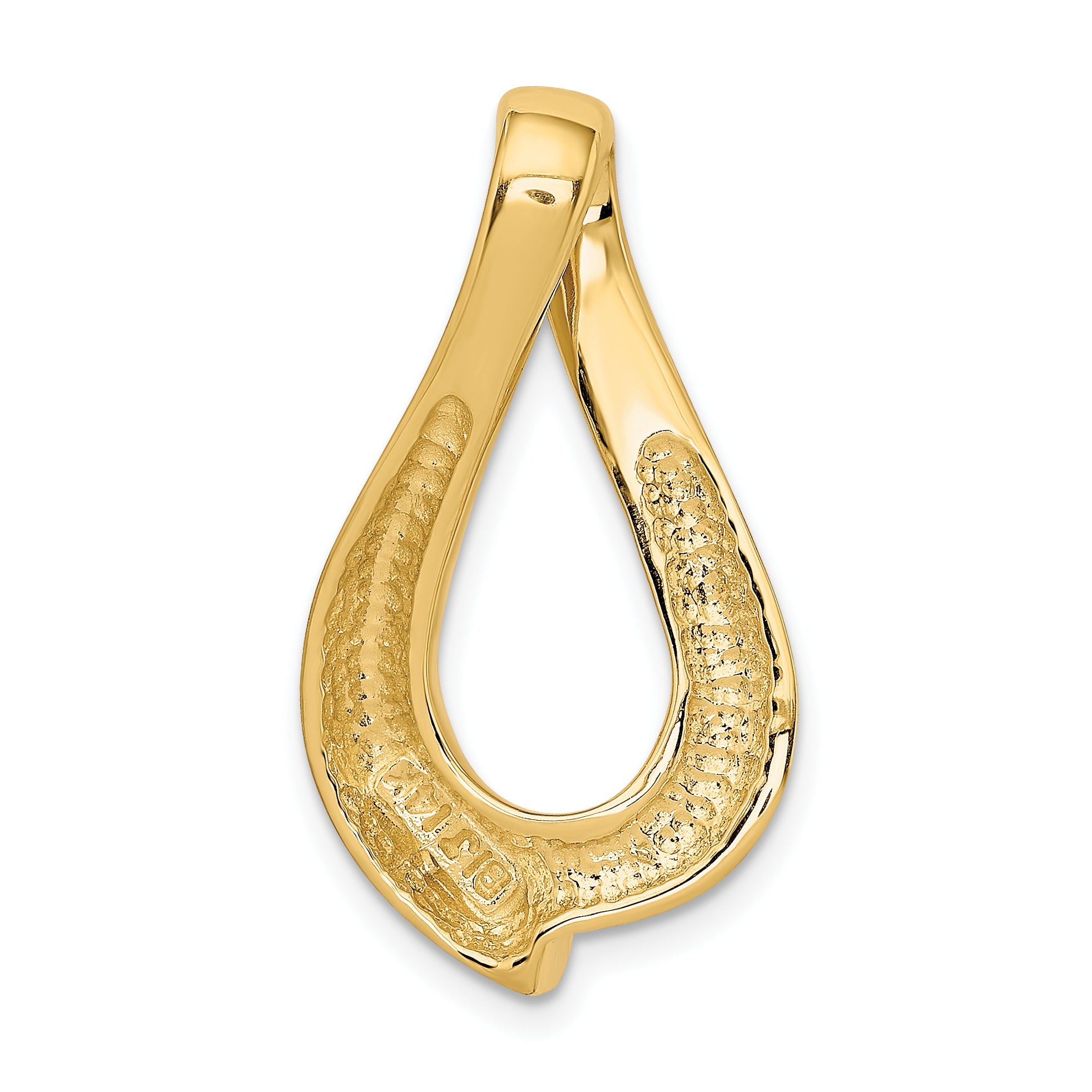 14K Gelbgold Passt Up To 8mm Normal, 10mm Fantasie Wendbar Omega Anhänger
