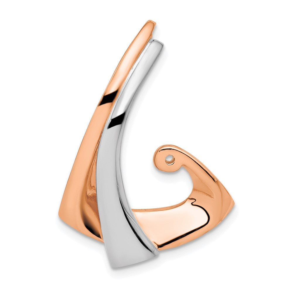 14K Bicolor W & Rose Omega Anhänger mit Stift Passt Up To 2mm, 6mm Wendbar