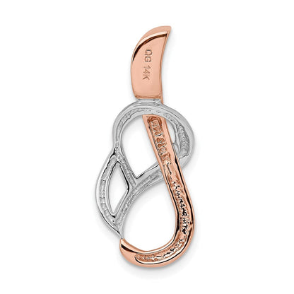 14K Bicolor Weiß und Roségold Passt Up To 4mm, 6mm Wendbar Omega Anhänger