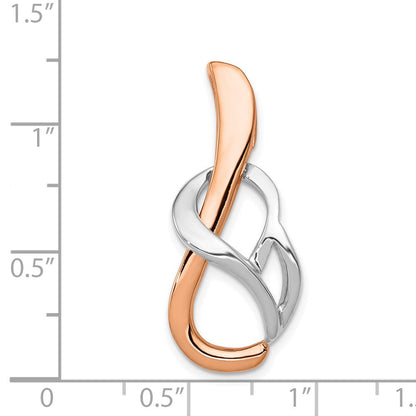 14K Bicolor Weiß und Roségold Passt Up To 4mm, 6mm Wendbar Omega Anhänger