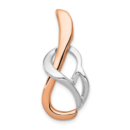 14K Bicolor Weiß und Roségold Passt Up To 4mm, 6mm Wendbar Omega Anhänger