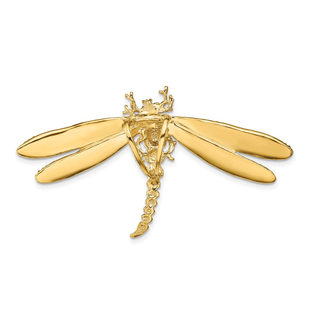 14K Gelbgold Mehrfarbig Emaille Libelle Charm