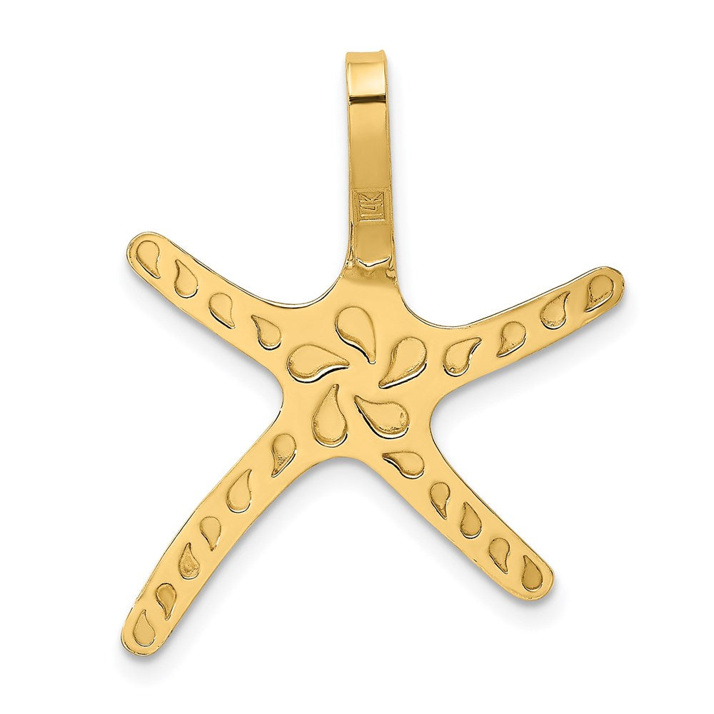 14K Gelbgold Poliert Seestern Kette Anhänger