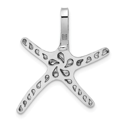 14K Weißgold Seestern Kette Anhänger