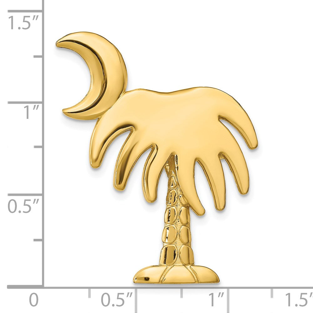 14K Gelbgold Charleston Palmetto mit Mond Anhänger