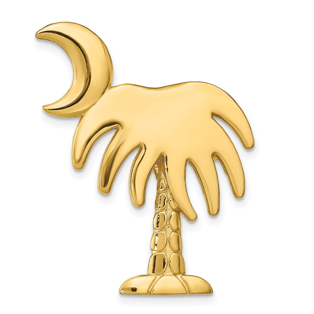 14K Gelbgold Charleston Palmetto mit Mond Anhänger