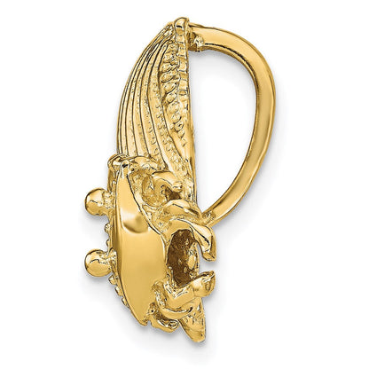 14K Gelbgold Muschel mit Krabbe Anhänger