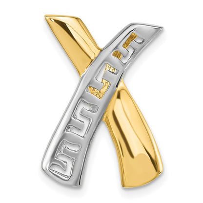 14K Gelb & Rhodium und Greek Key Anhänger