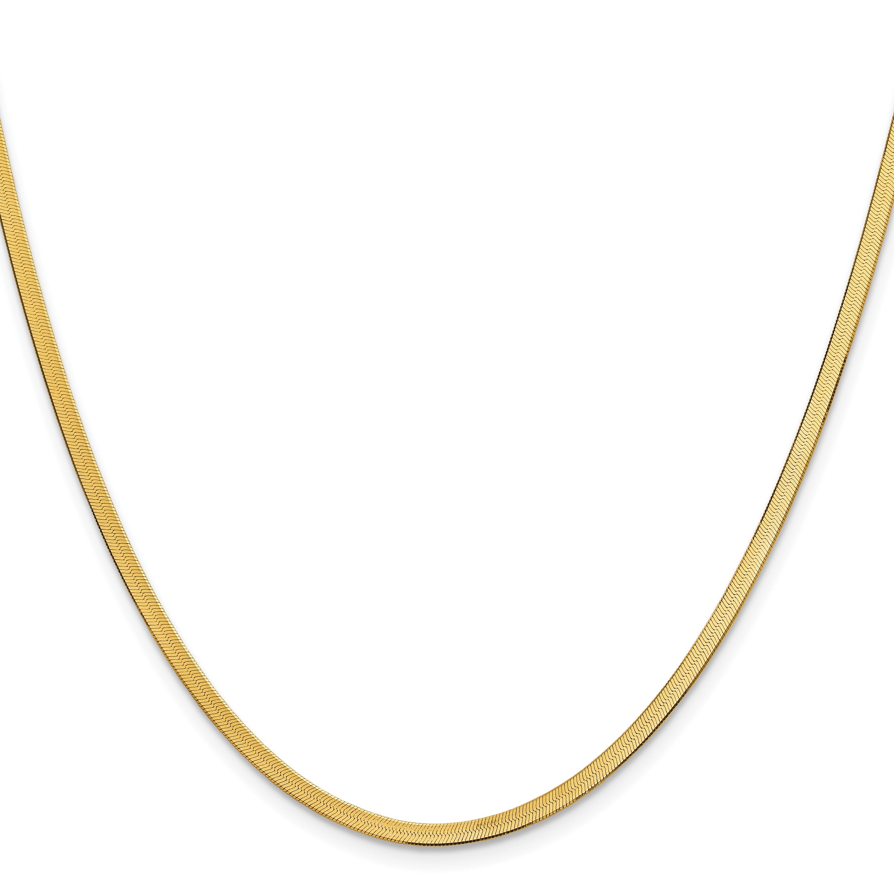 14K Gelbgold 2.5mm Silky Fischgrät Halskette