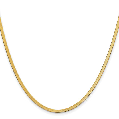 14K Gelbgold 2.5mm Silky Fischgrät Halskette