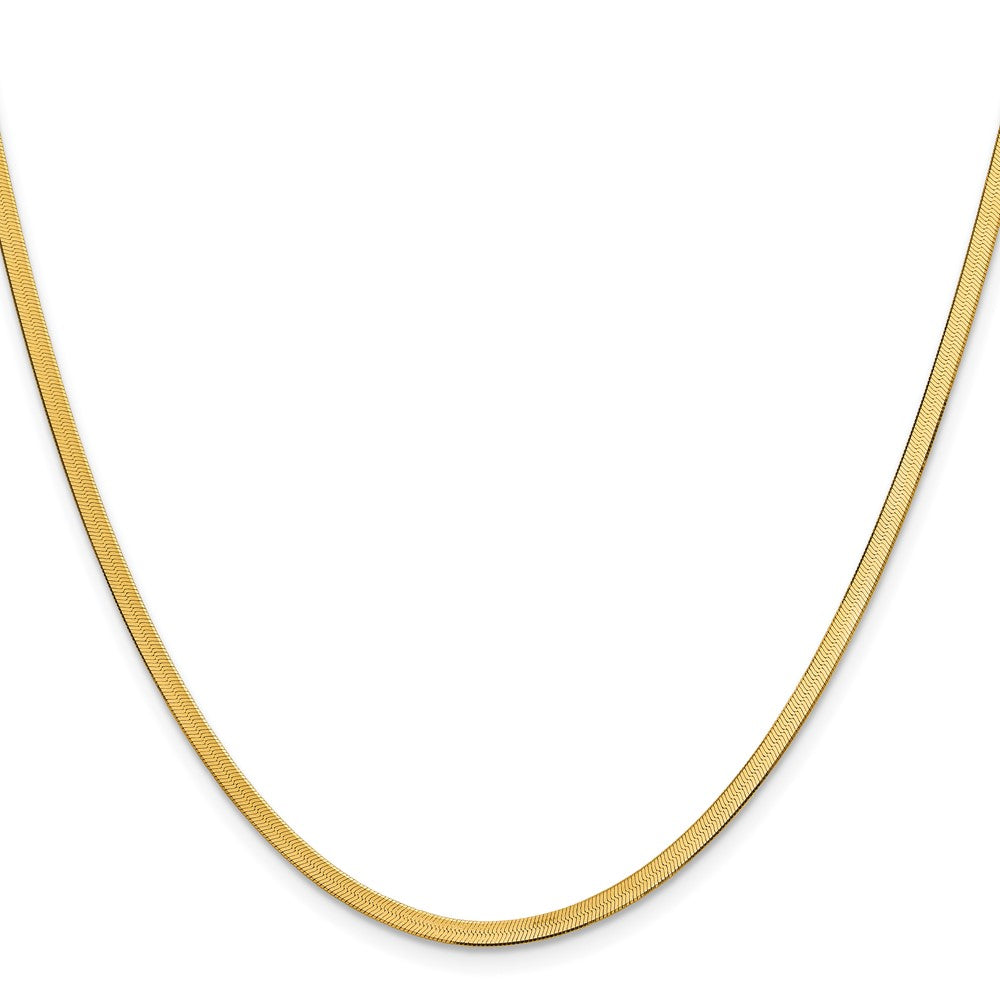14K Gelbgold 2.5mm Silky Fischgrät Halskette