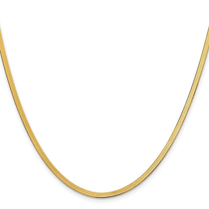14K Gelbgold 2.5mm Silky Fischgrät Halskette
