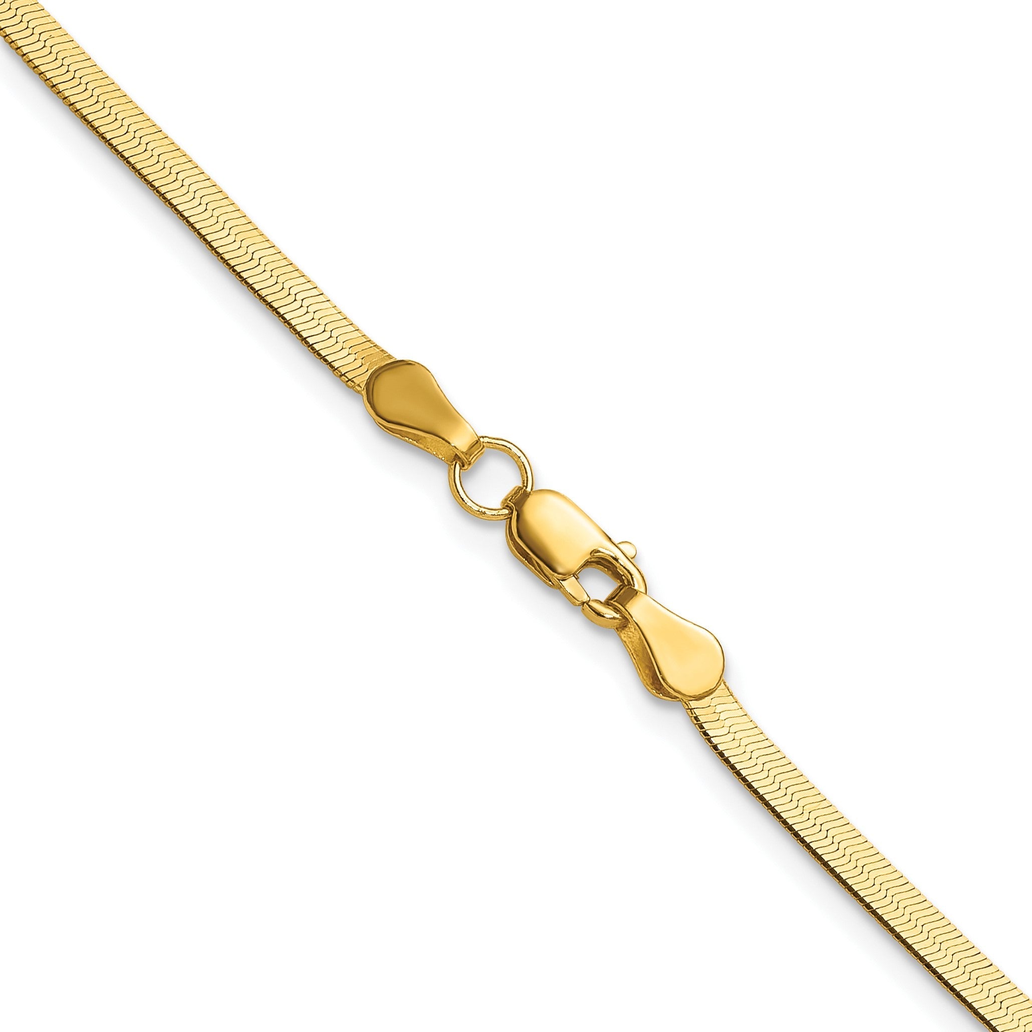 14K Gelbgold 2.5mm Silky Fischgrät Halskette